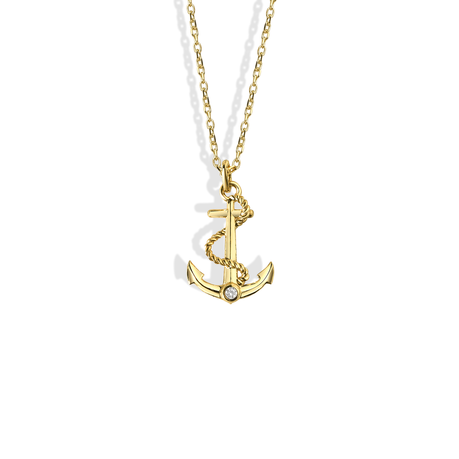 Nautical Anchor Necklace 14K Gold / Silver marine inspired anchor pendant