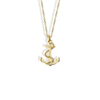 Nautical Anchor Necklace 14K Gold / Silver marine inspired anchor pendant