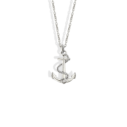 Nautical Anchor Diamond Necklace 14K Gold / Silver
