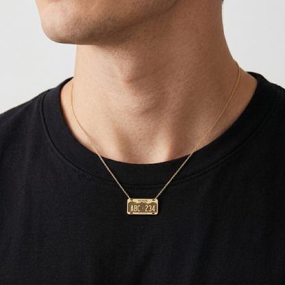 Nevada Car License Plate Custom Necklace 14K Gold / Silver