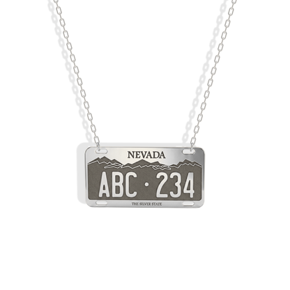 Nevada Car License Plate Custom Necklace 14K Gold / Silver