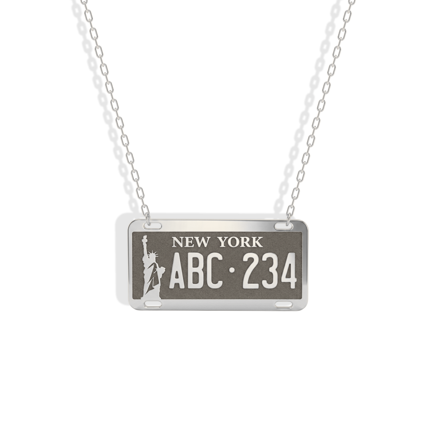 New York Car License Plate Custom Necklace 14K Gold / Silver
