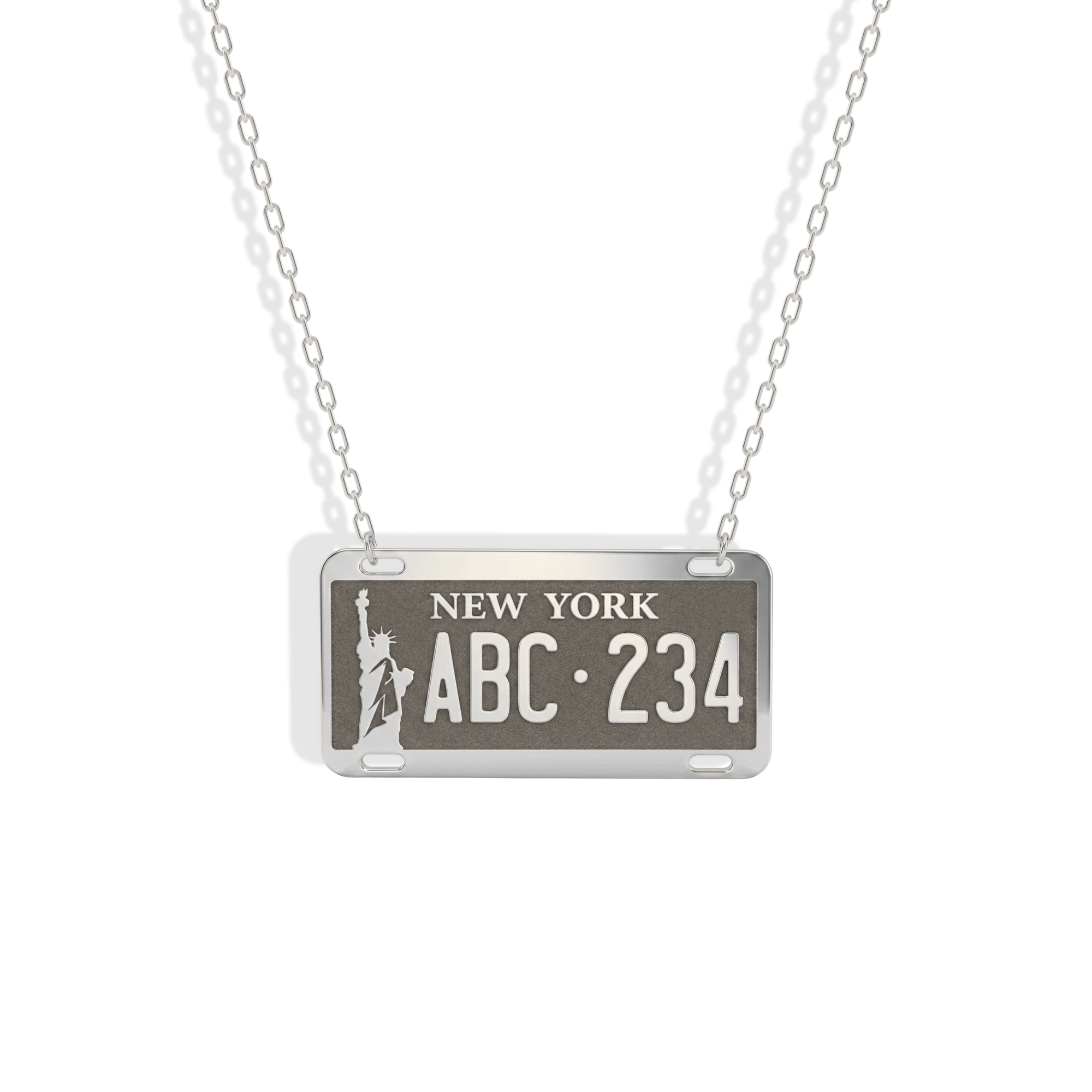 New York Car License Plate Custom Necklace 14K Gold / Silver