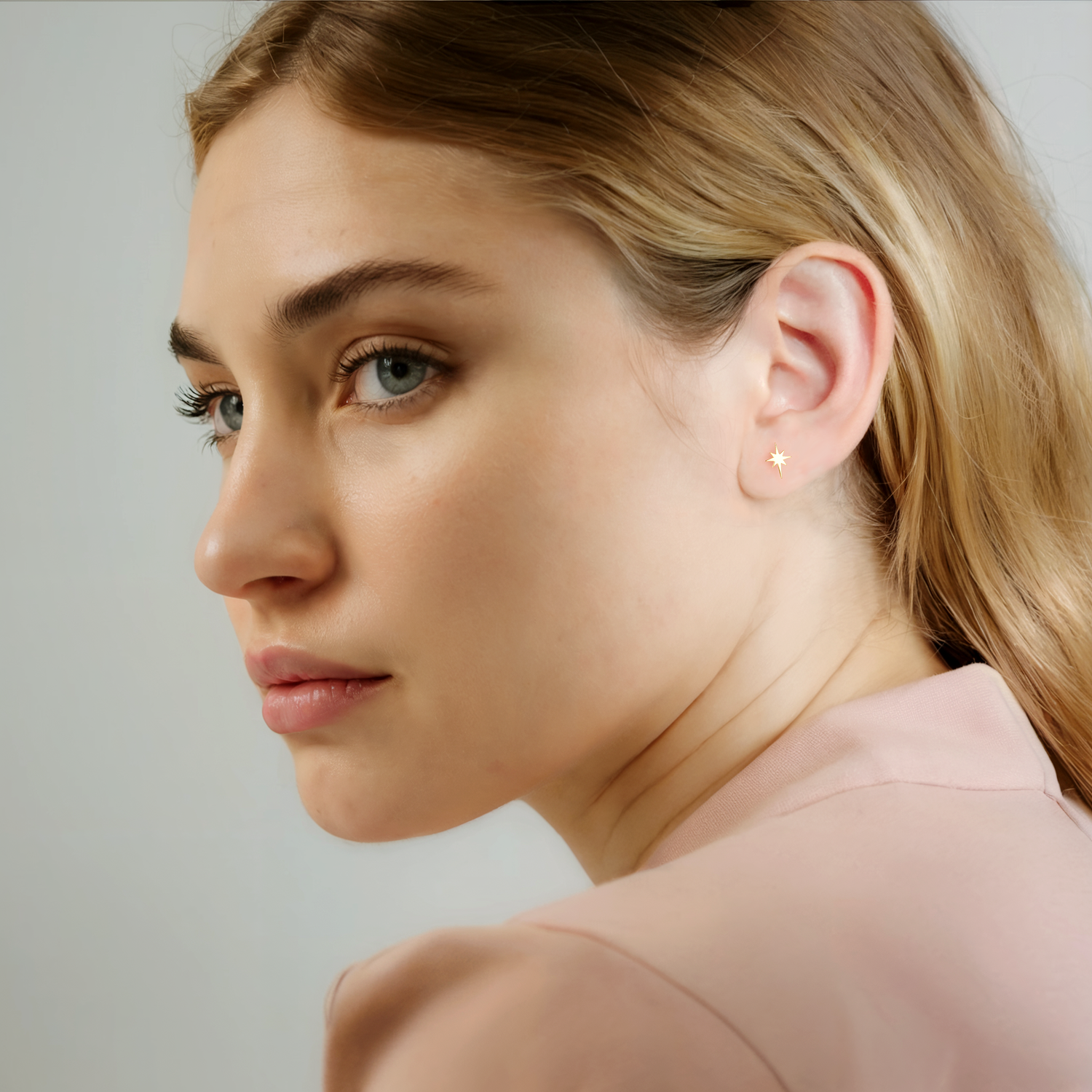 North Star Earrings 14K Gold