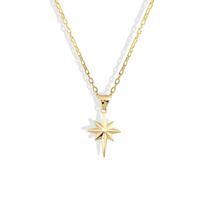 North Star Necklace 14K Gold