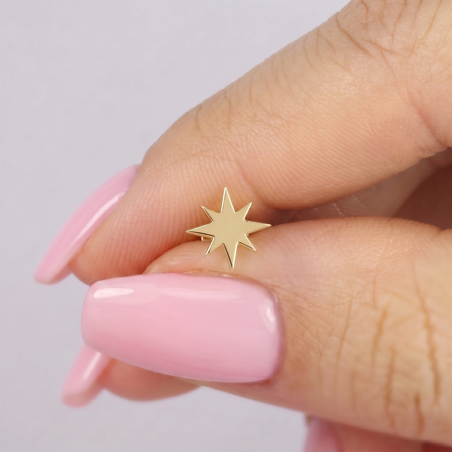 North Star Stud Earrings 14K Gold / Silver