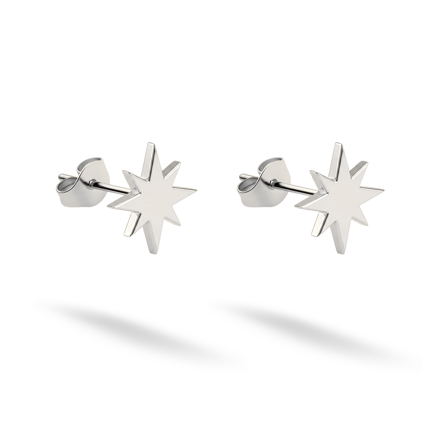 North Star Stud Earrings 14K Gold / Silver