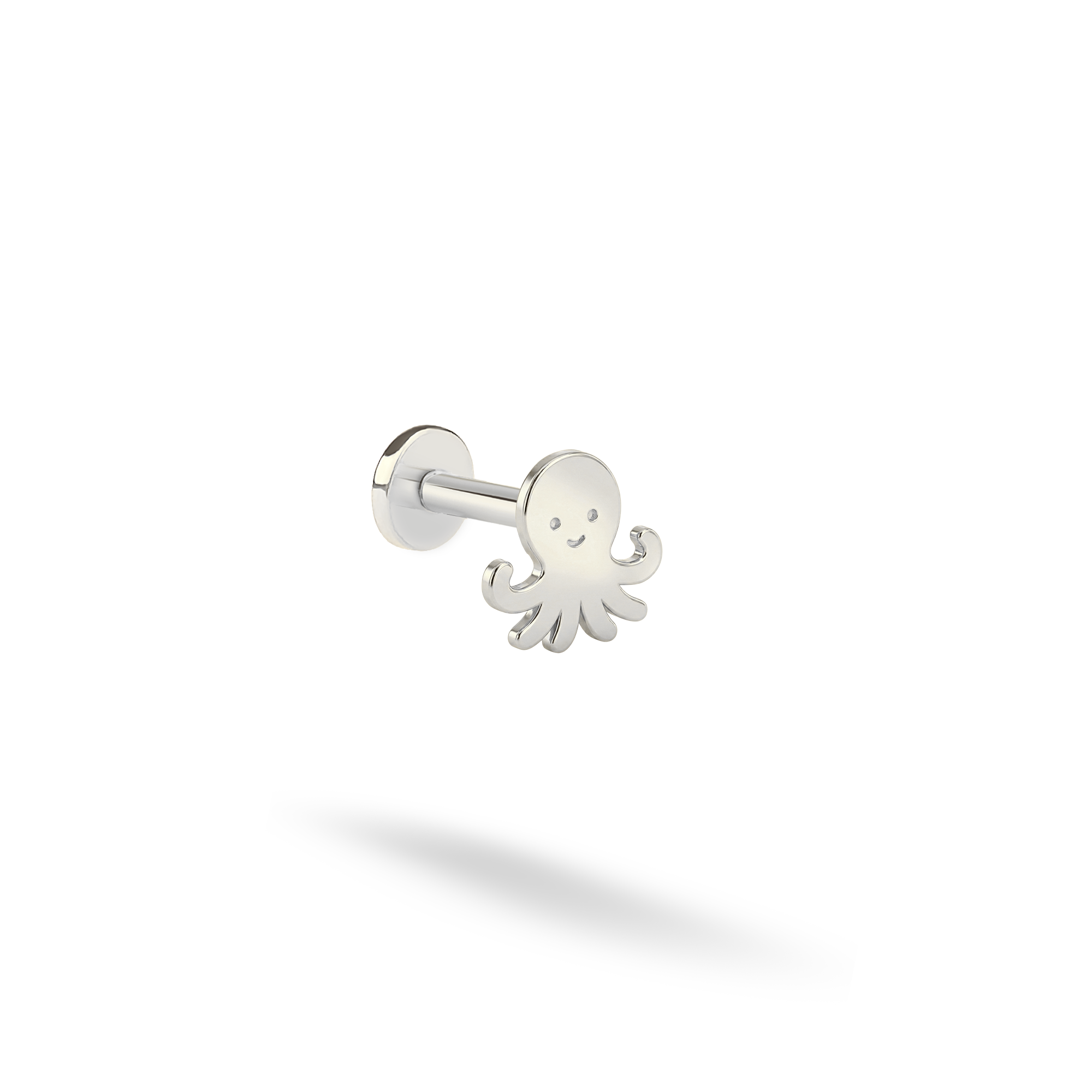 Octopus Flatback Ear Piercing 14K Gold / Silver