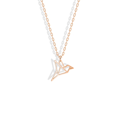 Origami Bird Pendant Necklace 14K Gold / Silver