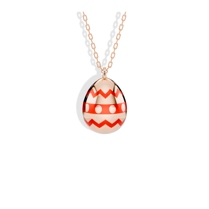 Ornate Easter Egg Gold Custom Necklace 14K Gold / Silver