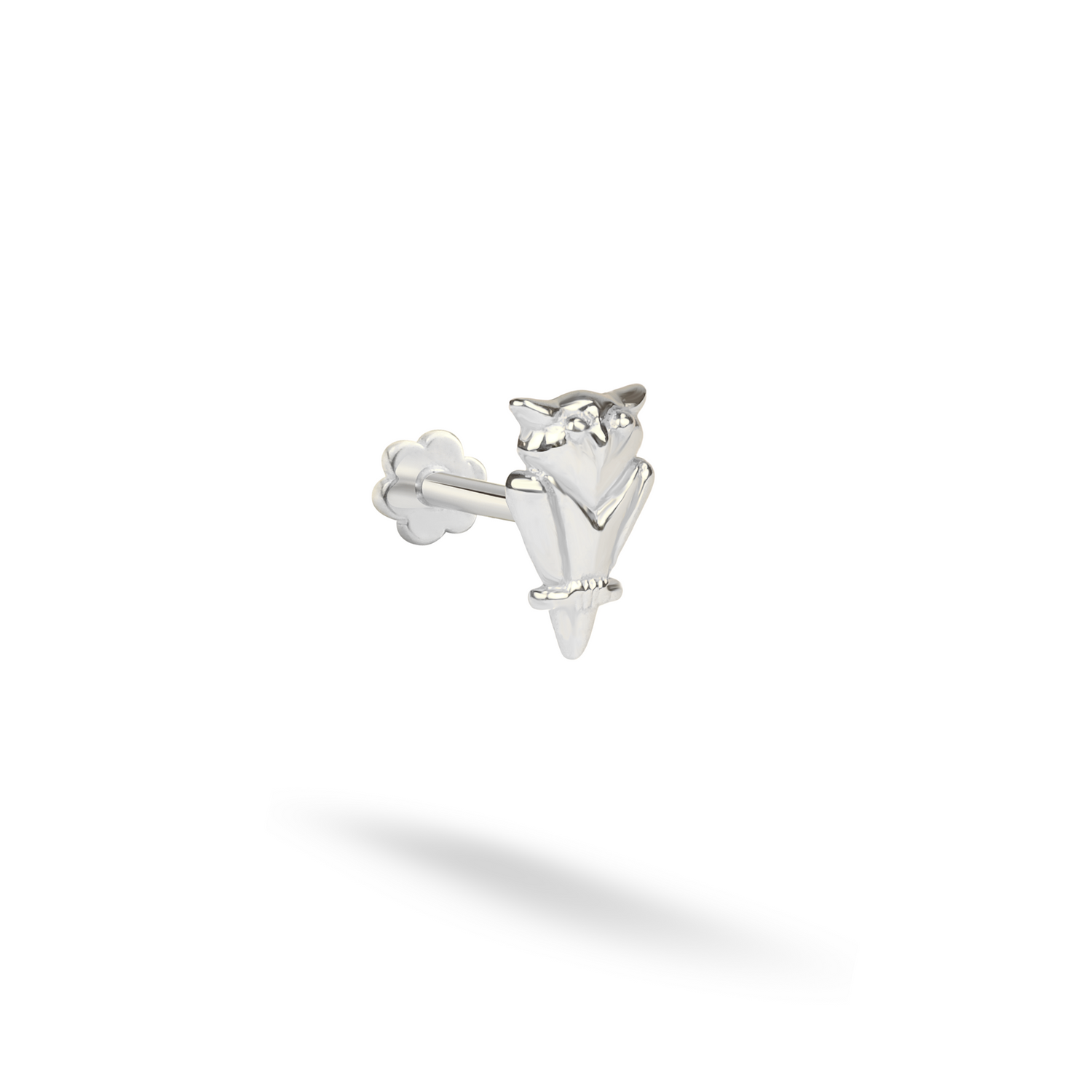 Owl Flatback Ear Piercing 14K Gold