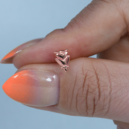 Owl Flatback Ear Piercing 14K Gold