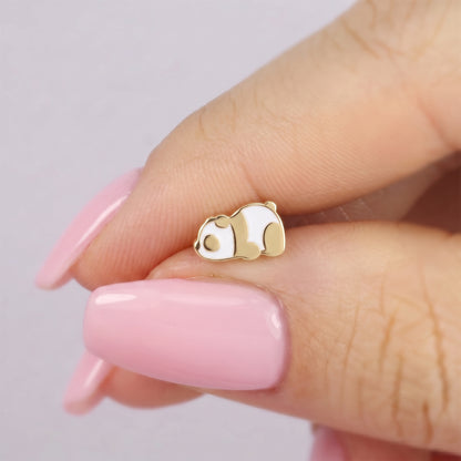 Panda Flatback Ear Piercing 14K Gold / Silver