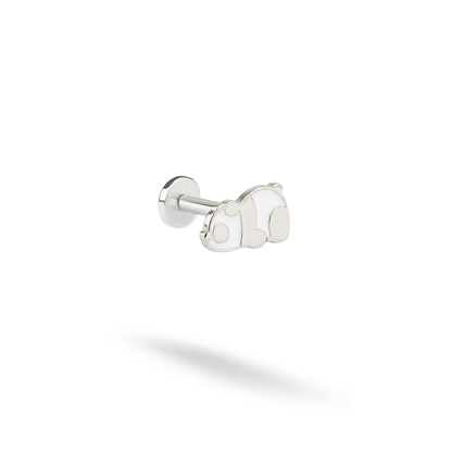 Panda Flatback Ear Piercing 14K Gold / Silver