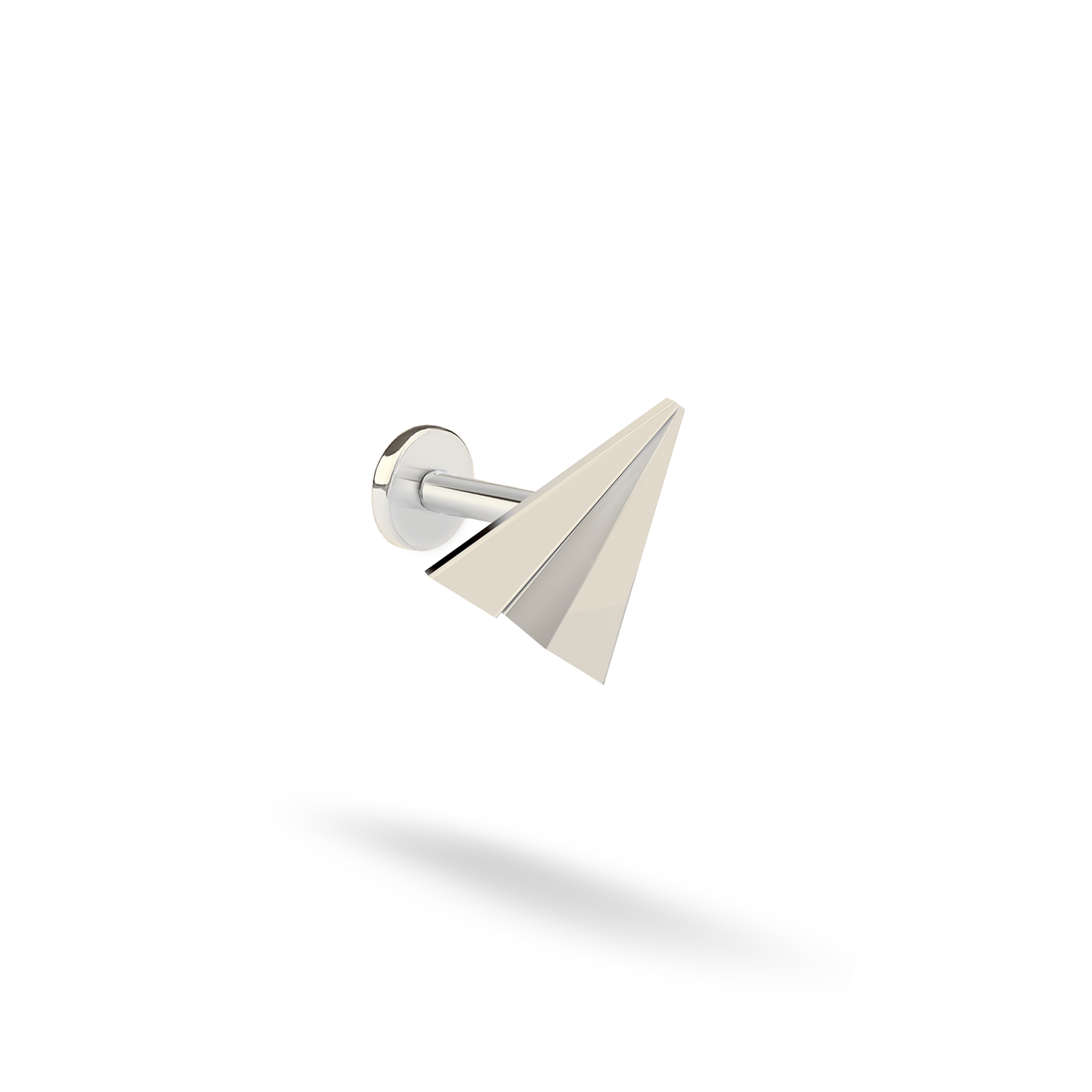 Paper Airplane Flatback Ear Piercing 14K Gold / Silver