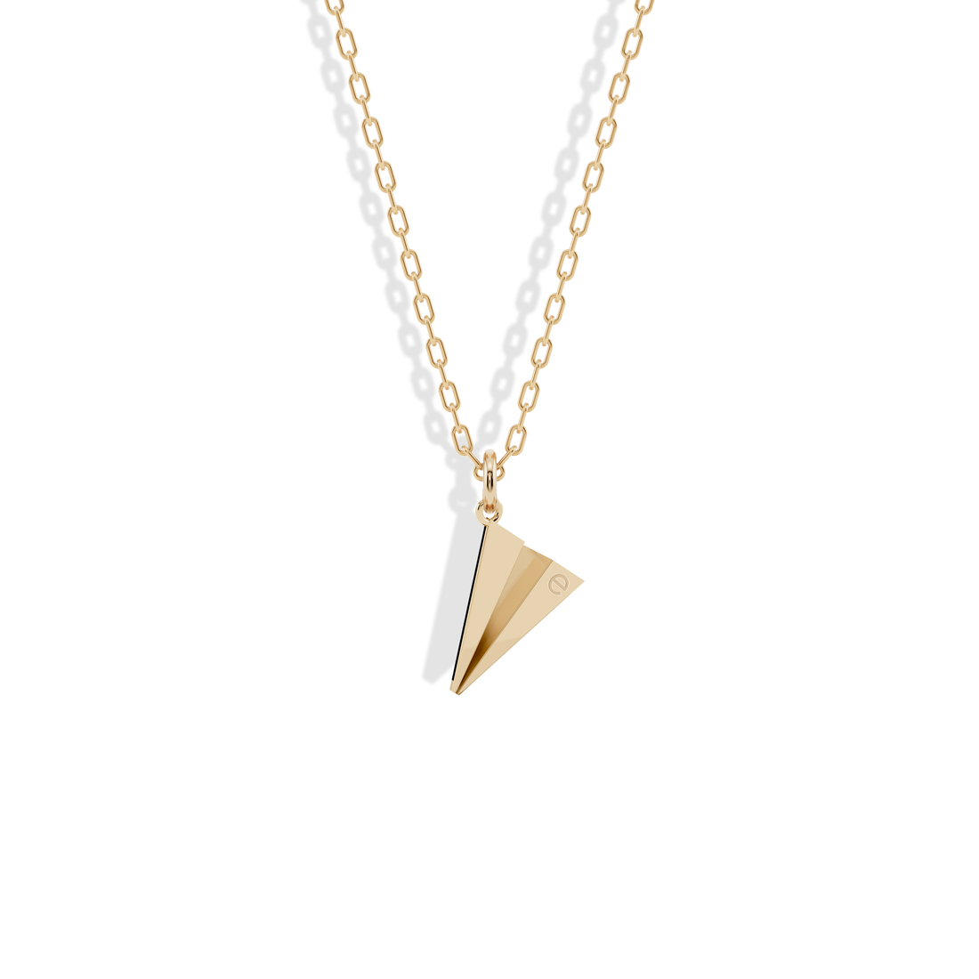 Paper Airplane Initial Letter Custom Necklace in 14K Gold or Silver. A hand crafted paper plane pendant inspired by origami, personalized with your initial.