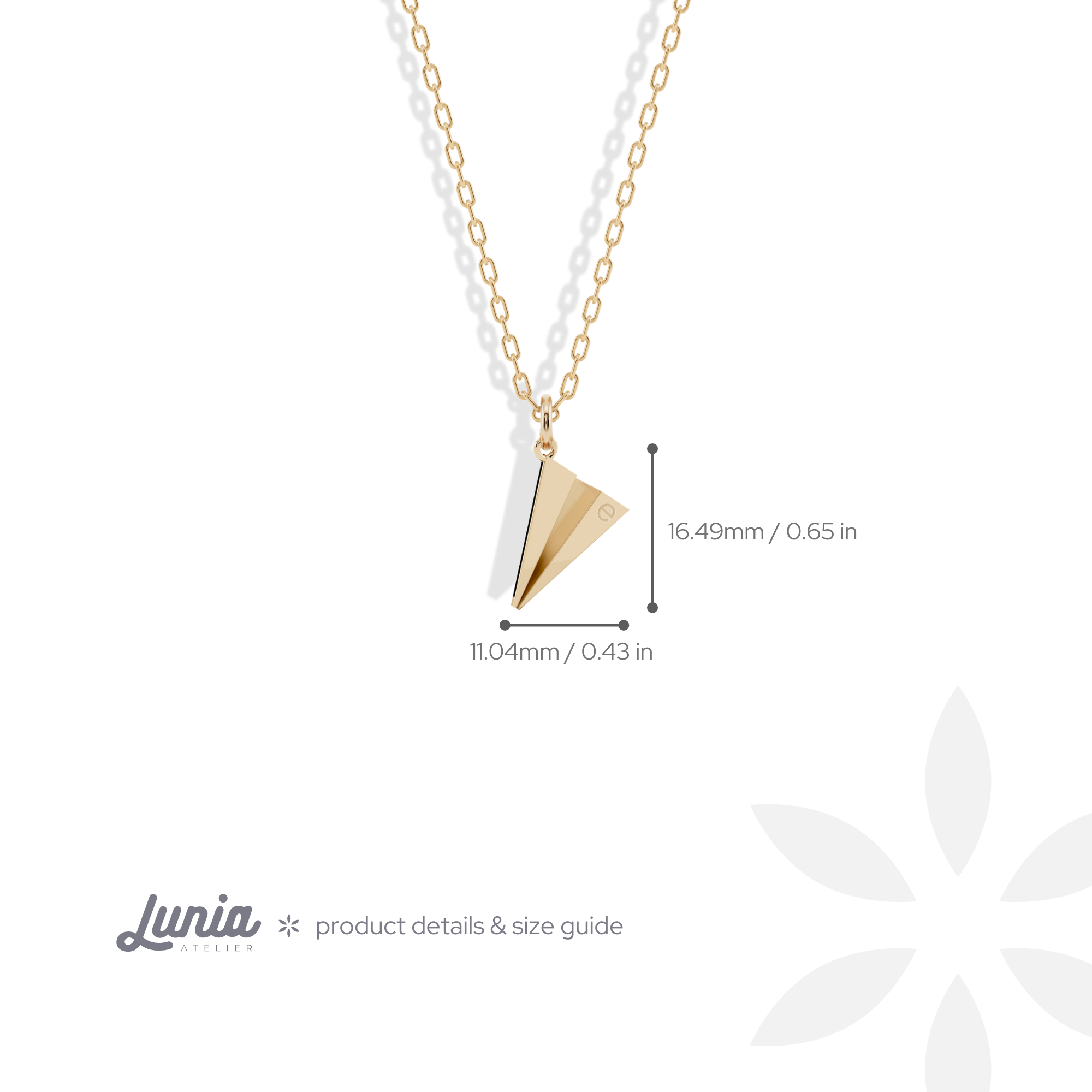 Paper Airplane Initial Letter Custom Necklace 14K Gold / Silver