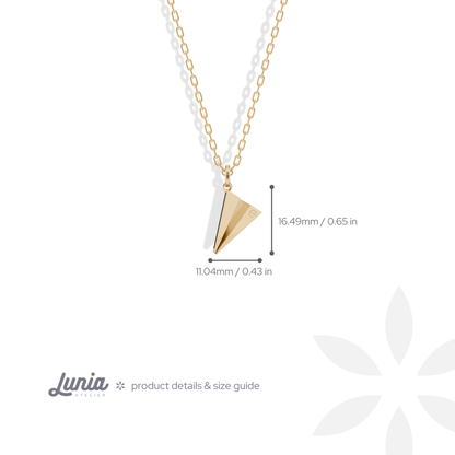 Paper Airplane Initial Letter Custom Necklace 14K Gold / Silver