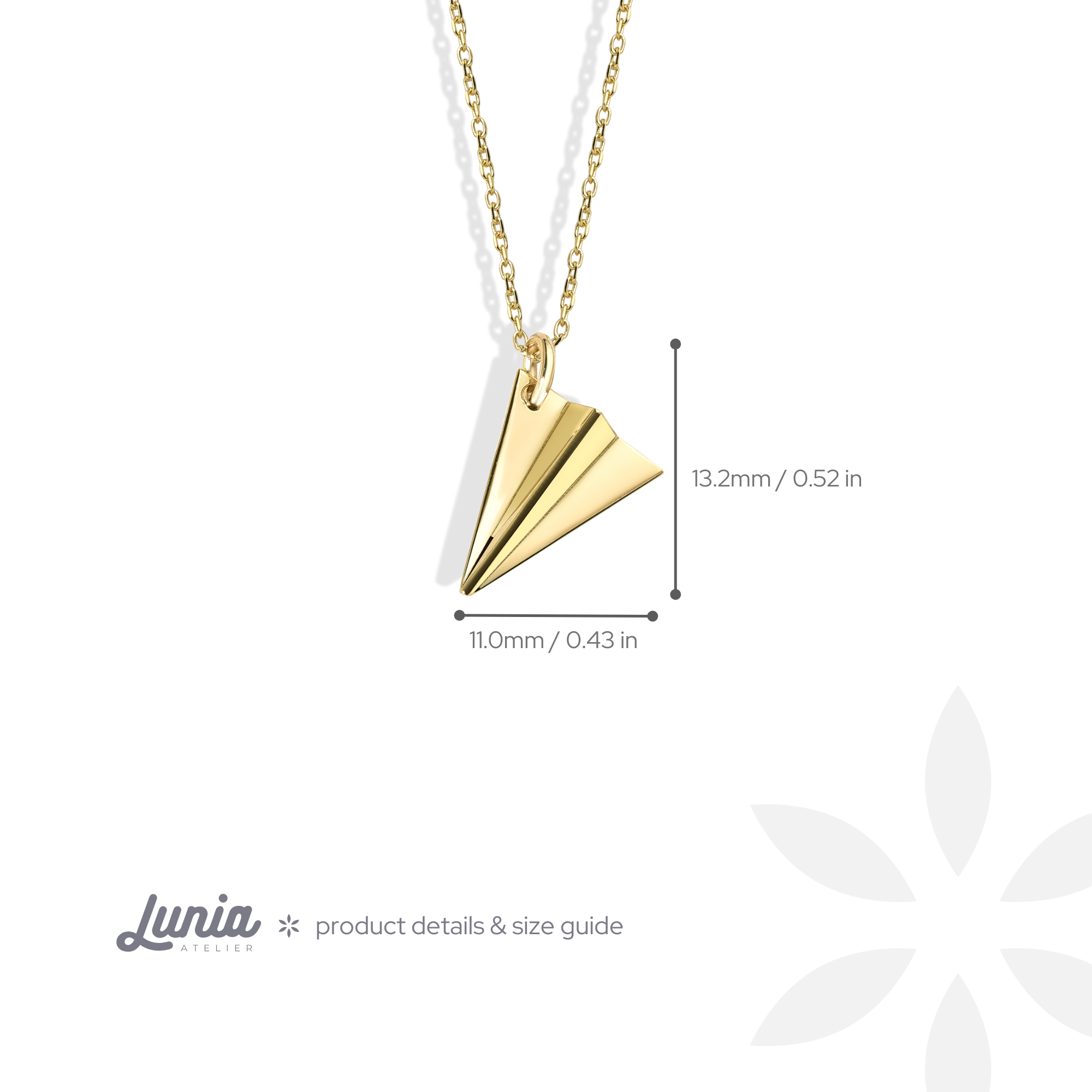Paper Airplane Necklace 14K Gold / Silver