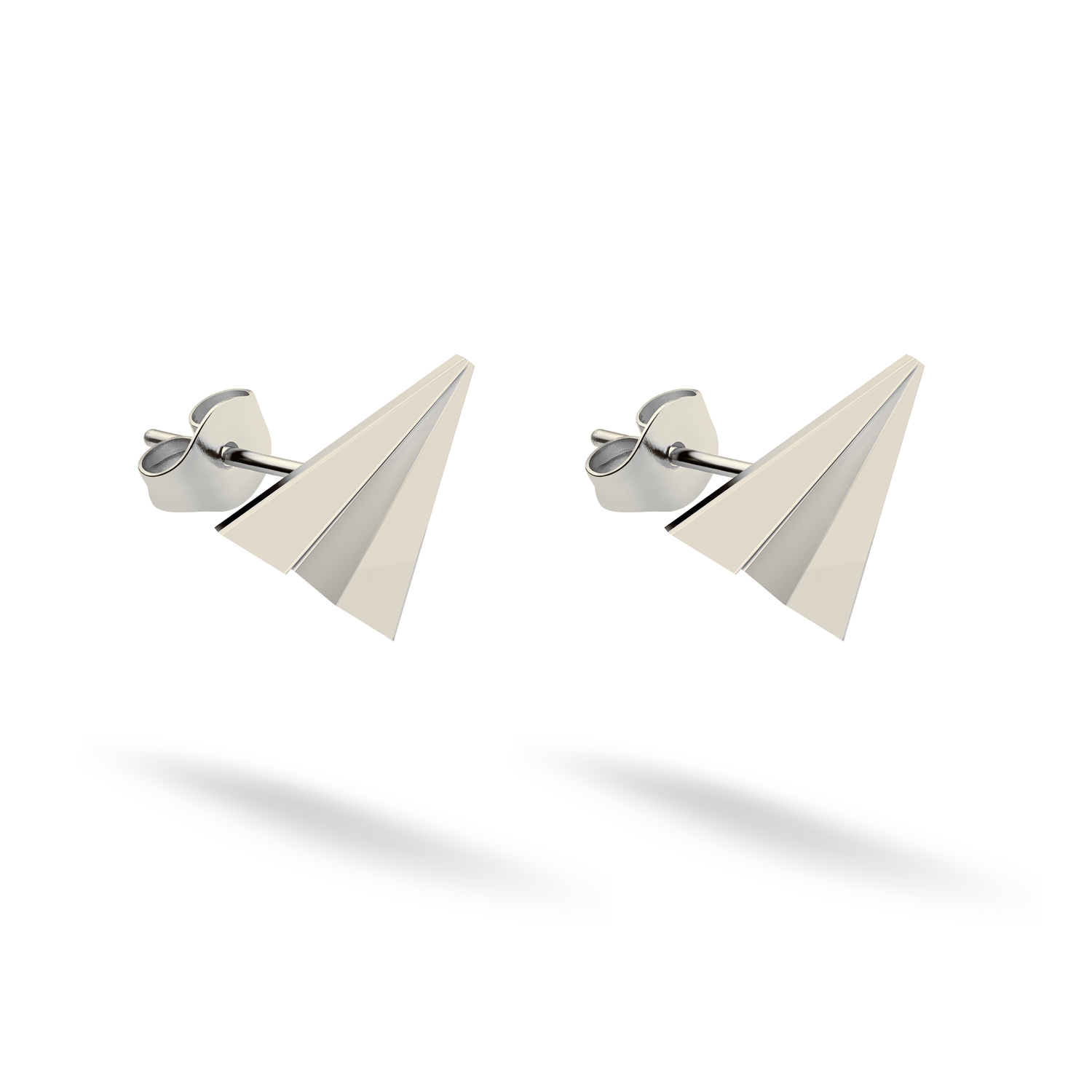 Paper Airplane Stud Earrings 14K Gold / Silver
