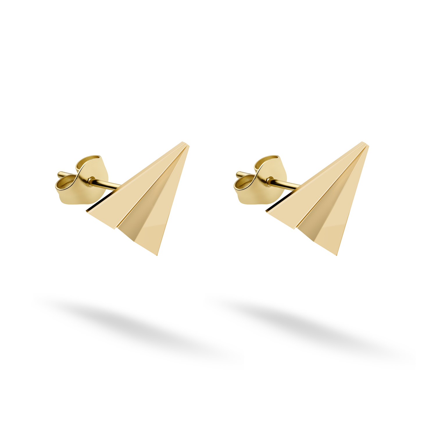 Paper Airplane Stud Earrings 14K Gold / Silver
