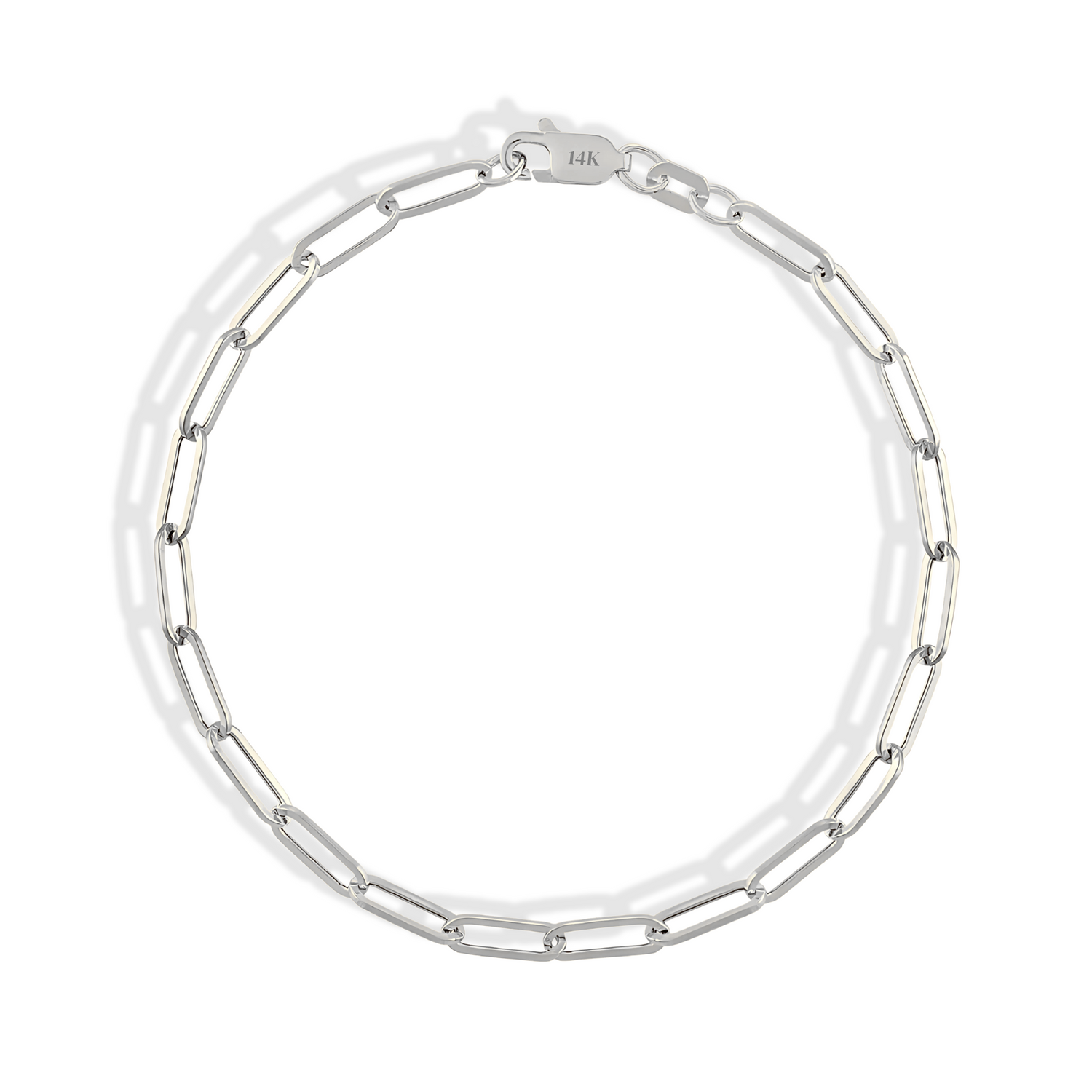 Paper Clip Chain Bracelet 14K Gold