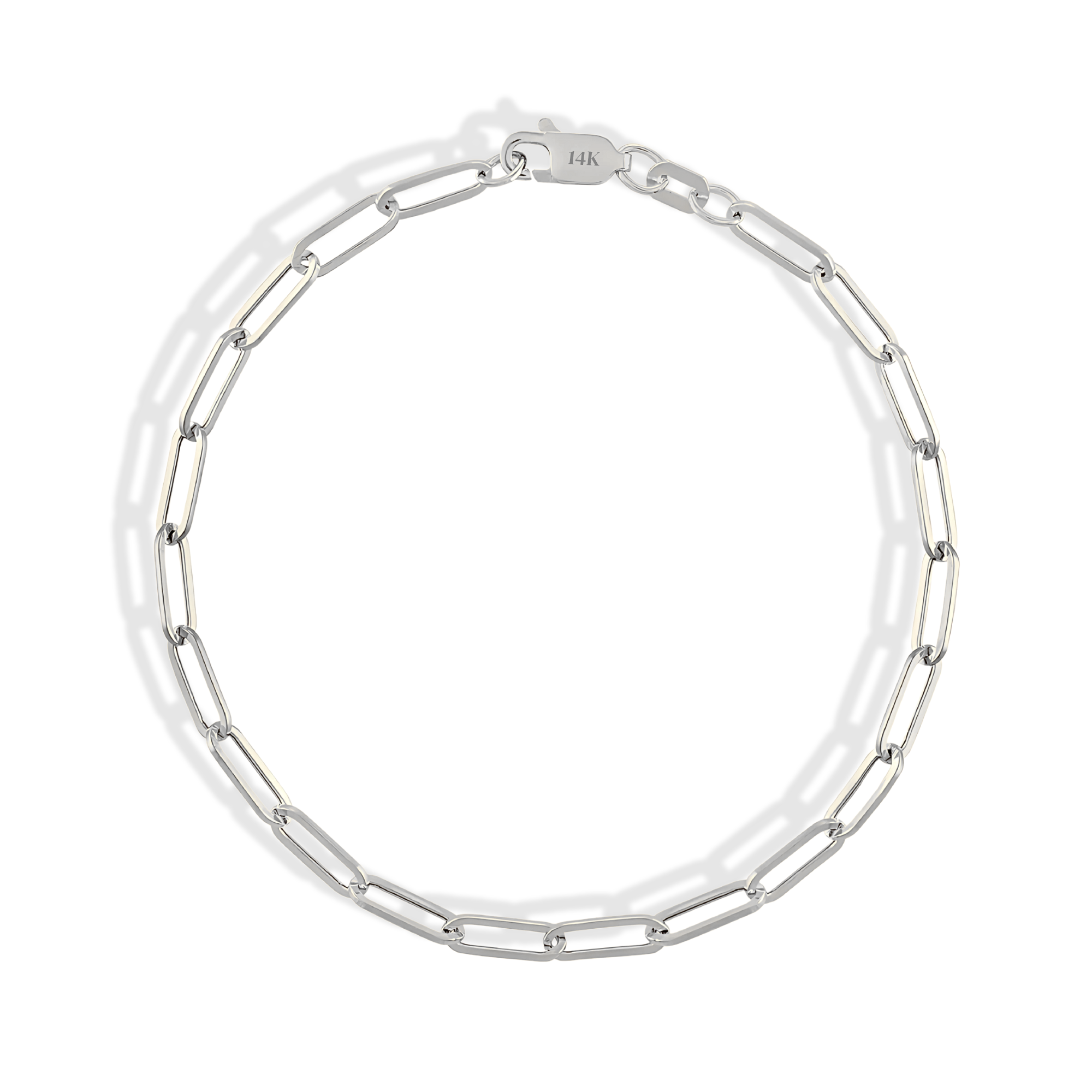 Paper Clip Chain Bracelet 14K Gold