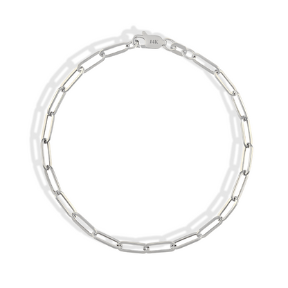 Paper Clip Chain Bracelet 14K Gold