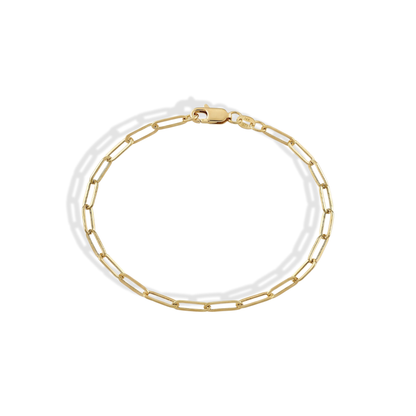 Paper Clip Chain Bracelet 14K Gold