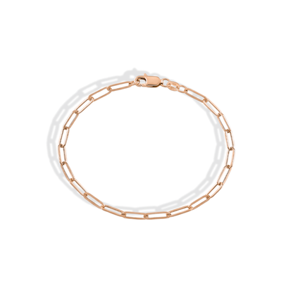 Paper Clip Chain Bracelet 14K Gold