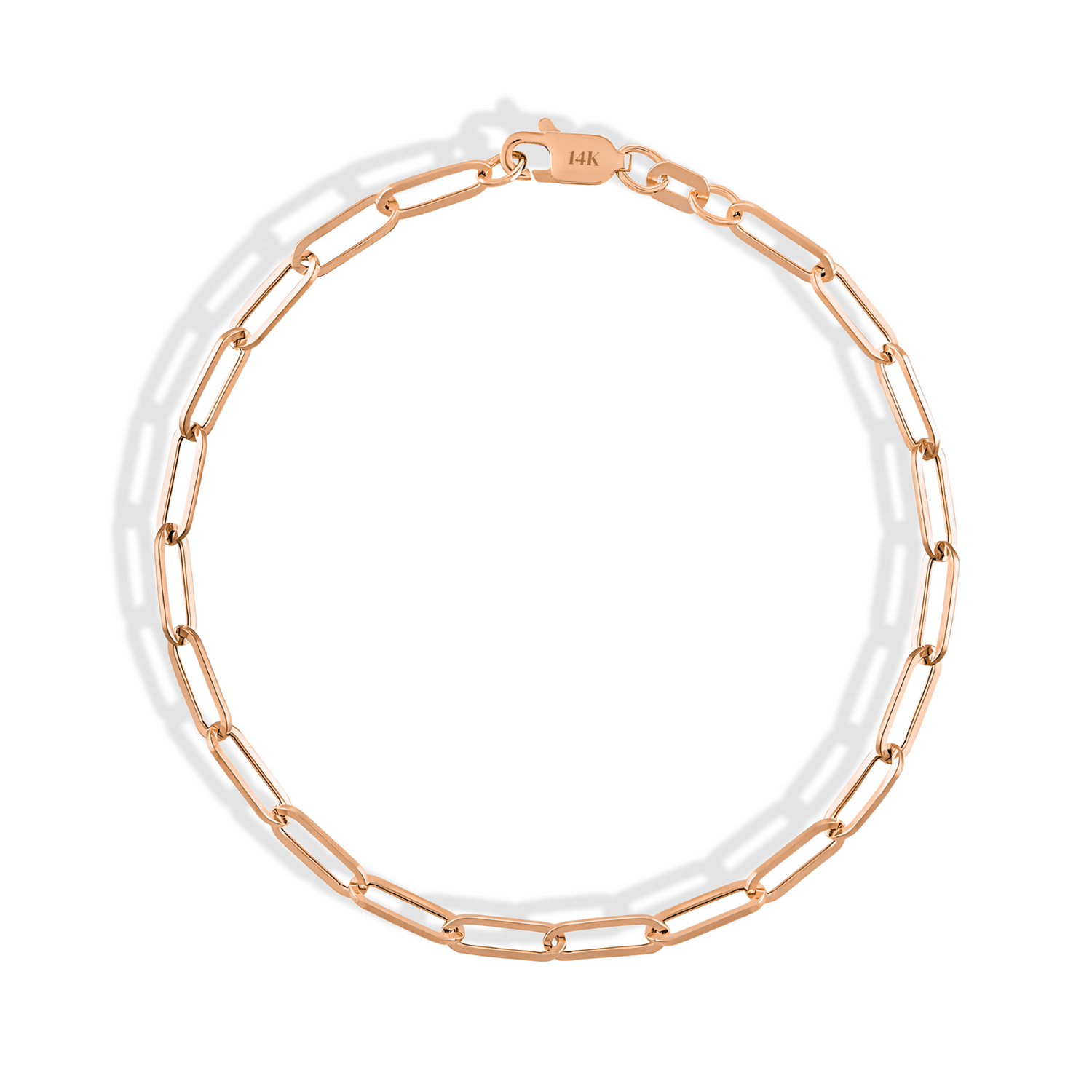 Paper Clip Chain Bracelet 14K Gold