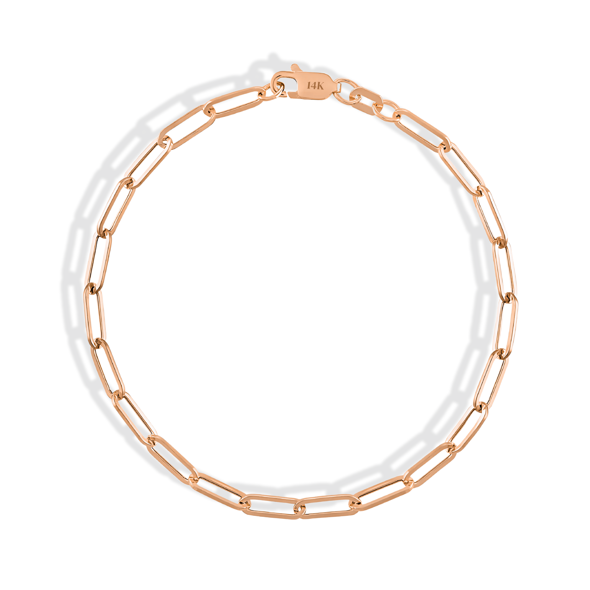 Paper Clip Chain Bracelet 14K Gold