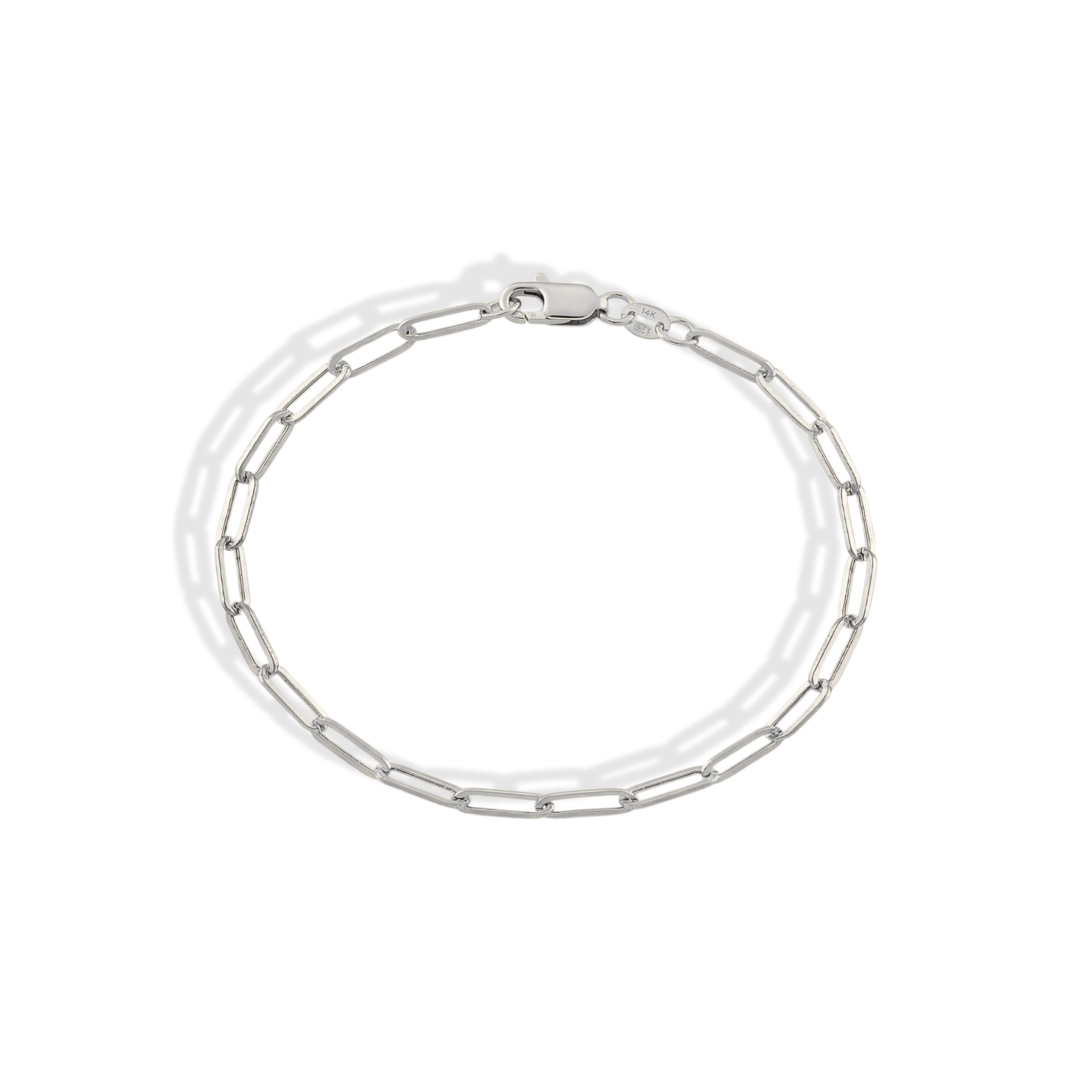 Paper Clip Chain Bracelet 14K Gold