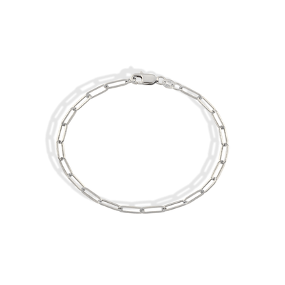 Paper Clip Chain Bracelet 14K Gold
