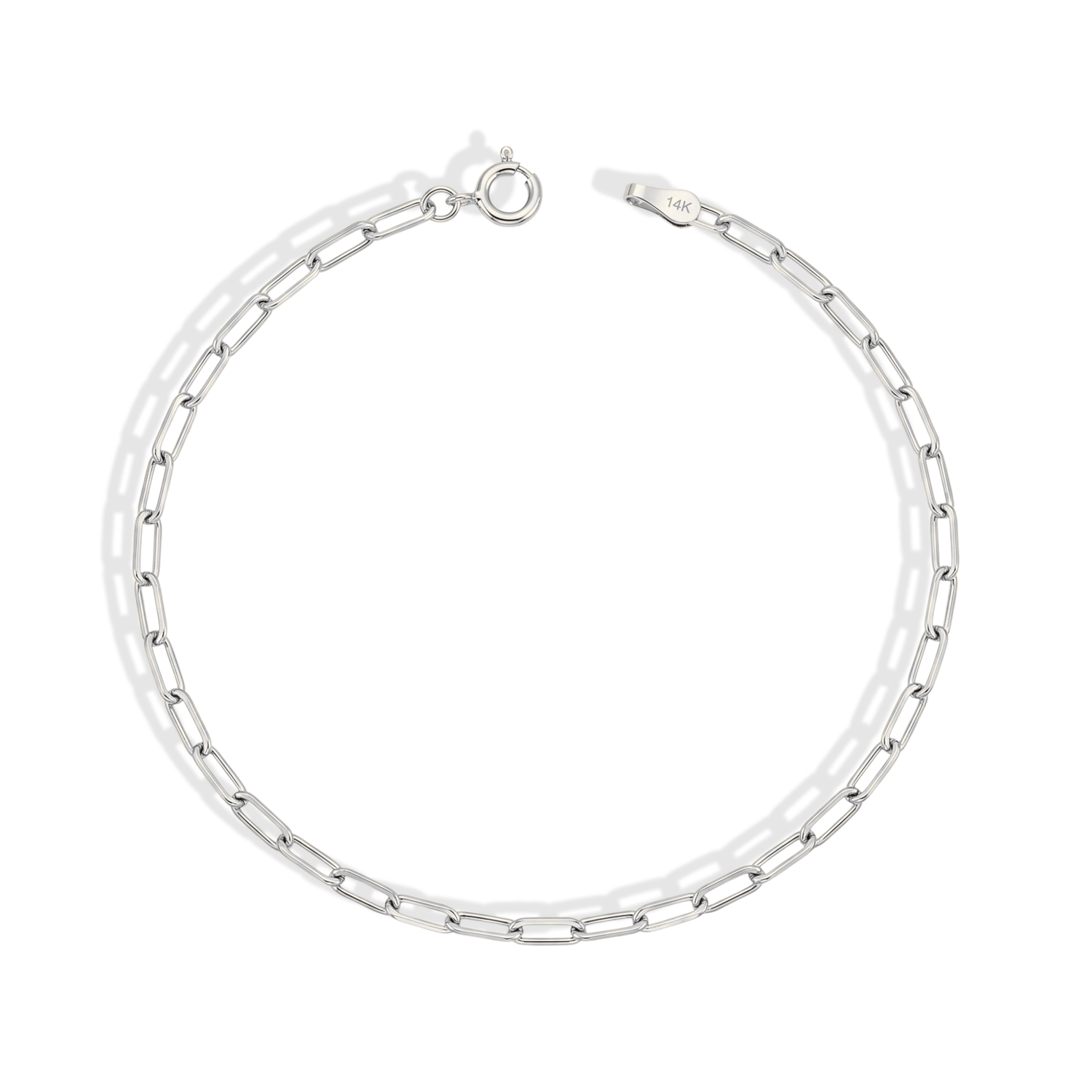 Paper Clip Chain Bracelet 14K Gold