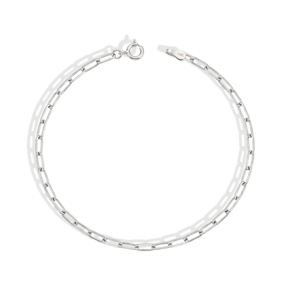 Paper Clip Chain Bracelet 14K Gold