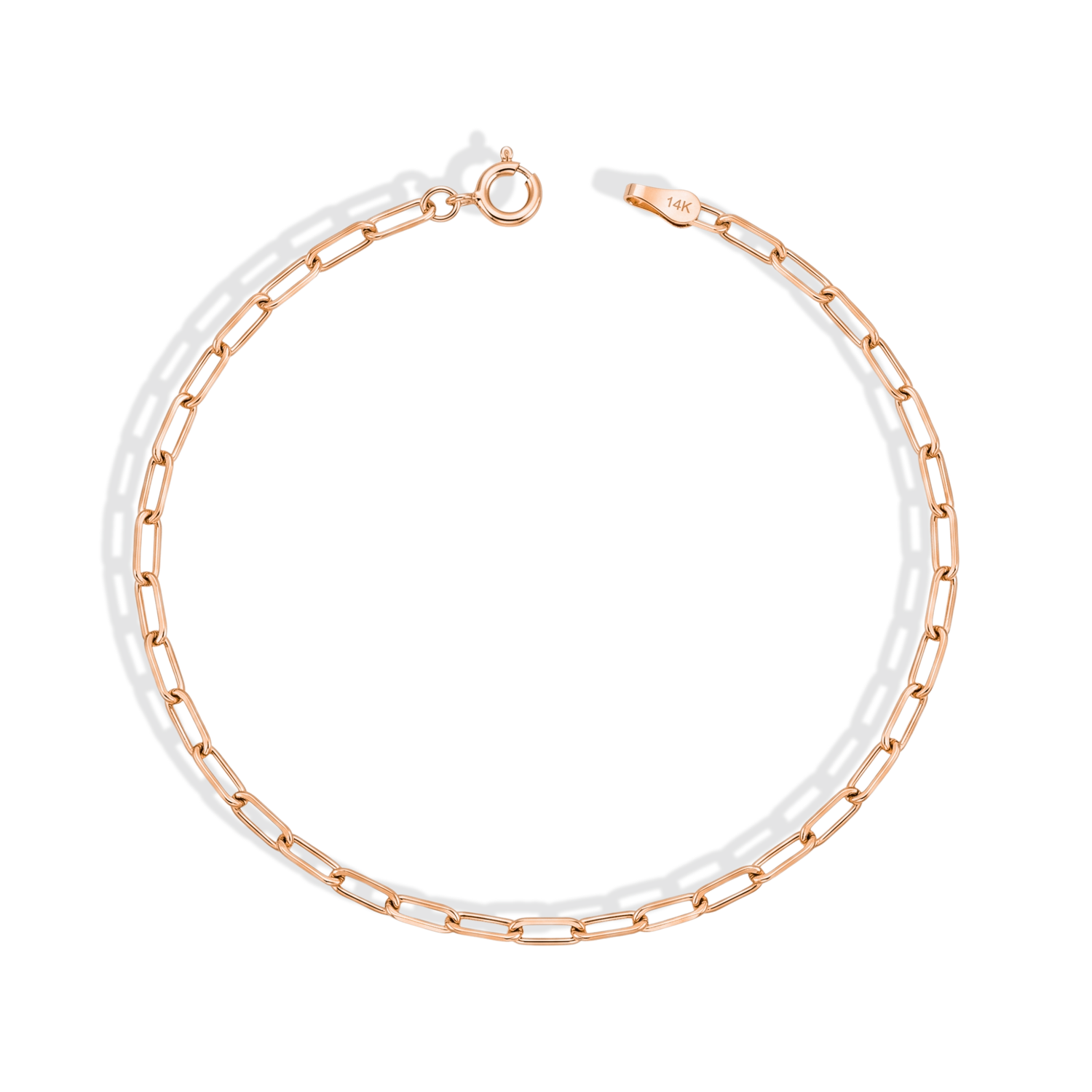 Paper Clip Chain Bracelet 14K Gold