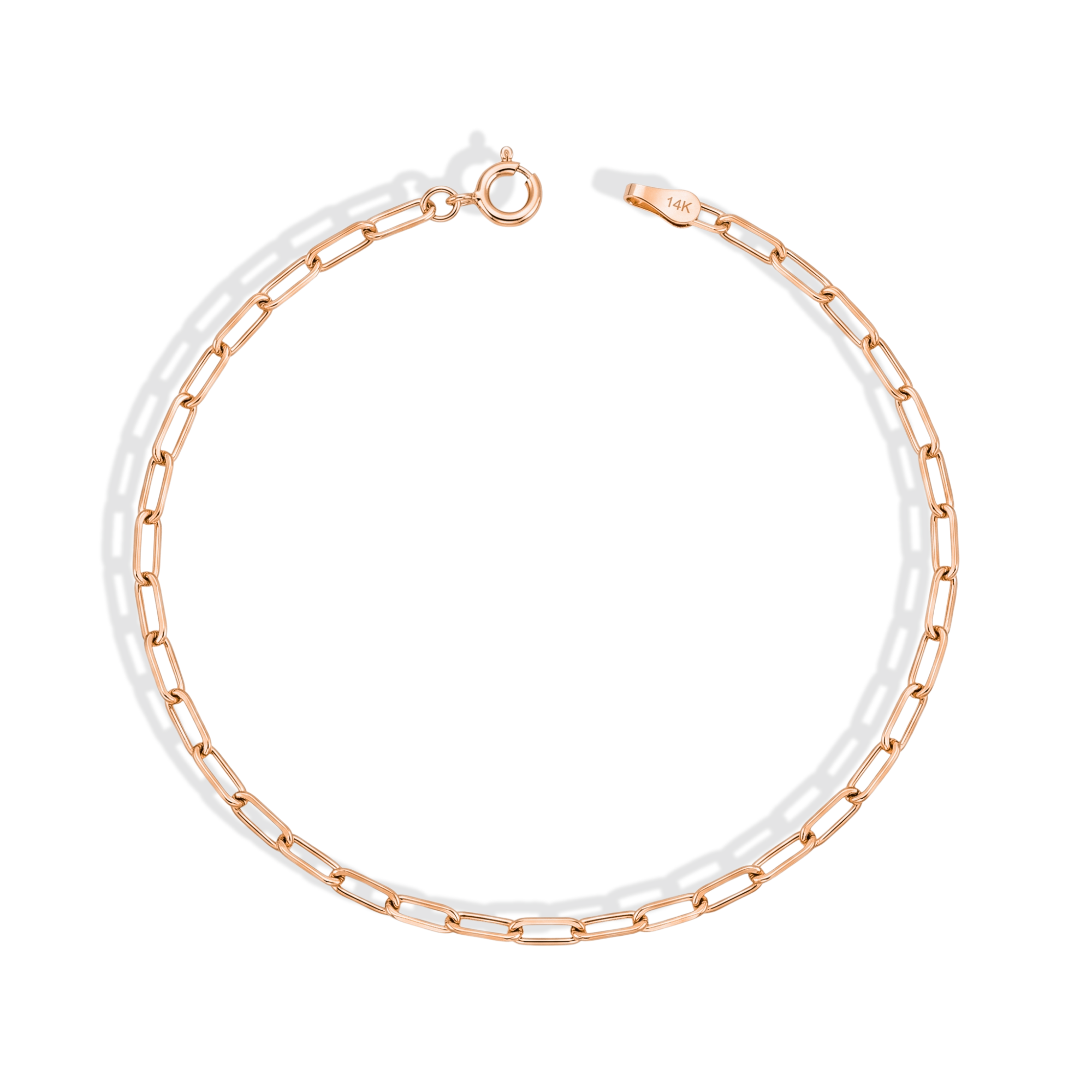 Paper Clip Chain Bracelet 14K Gold