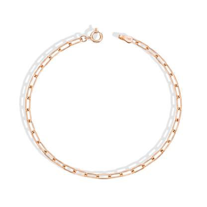 Paper Clip Chain Bracelet 14K Gold