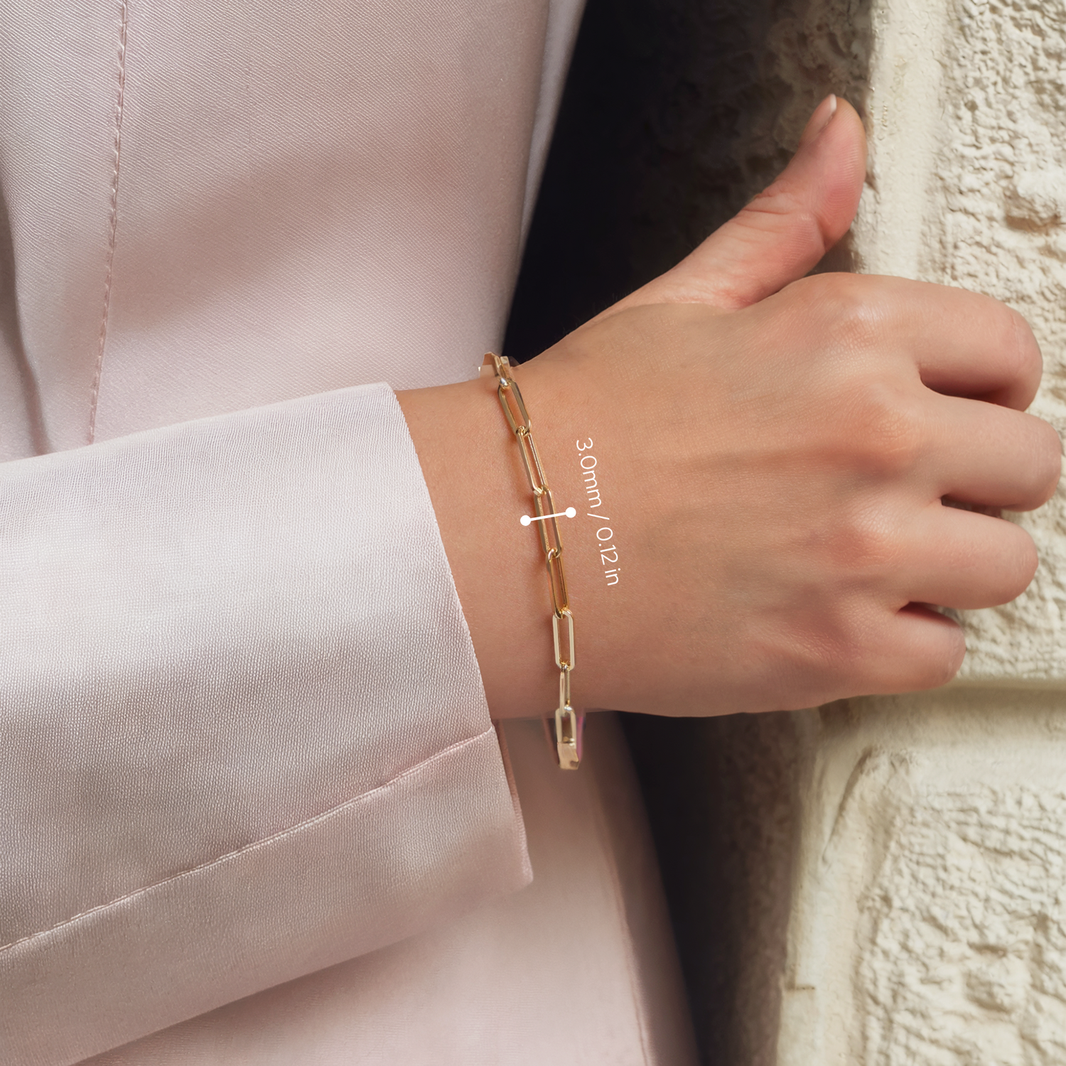 Paper Clip Chain Bracelet 14K Gold