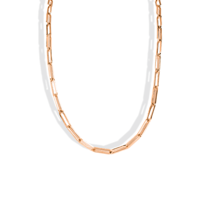 Paperclip Chain Necklace 14K Gold
