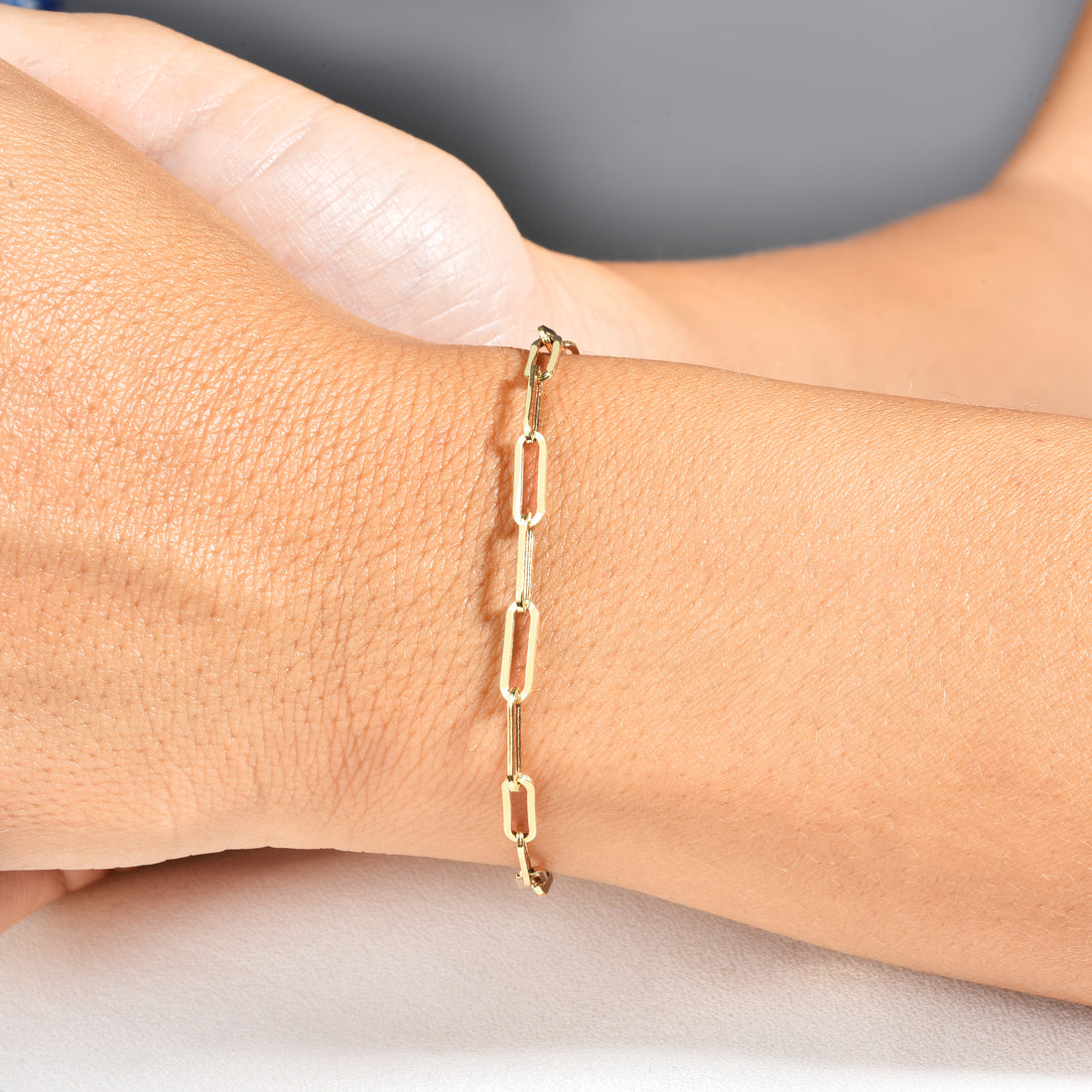 Paperclip Chain Bracelet 14K Gold		