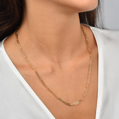 Modern Link Chain Necklace 14K Gold