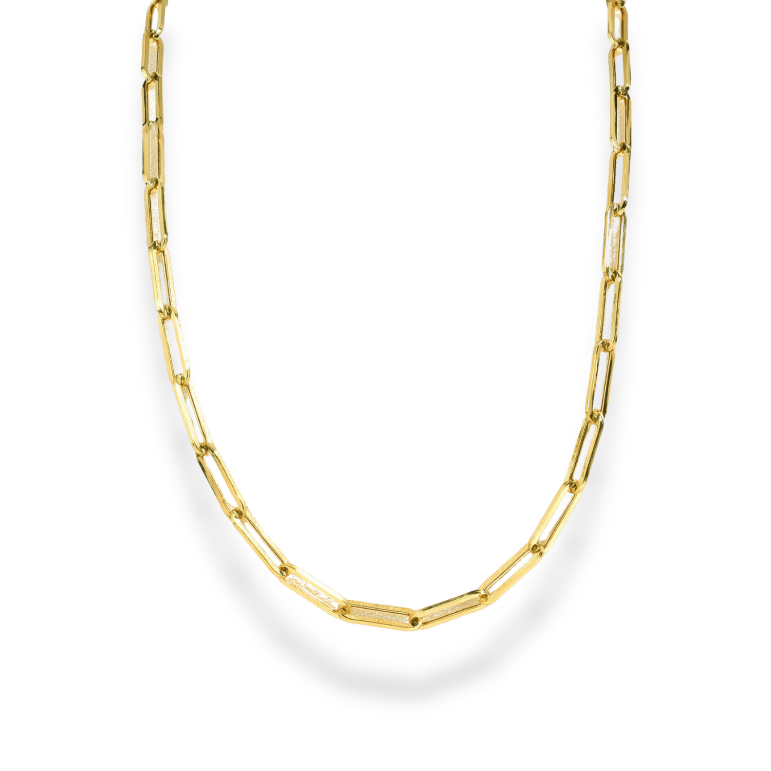 Paperclip Chain Necklace 14K Gold