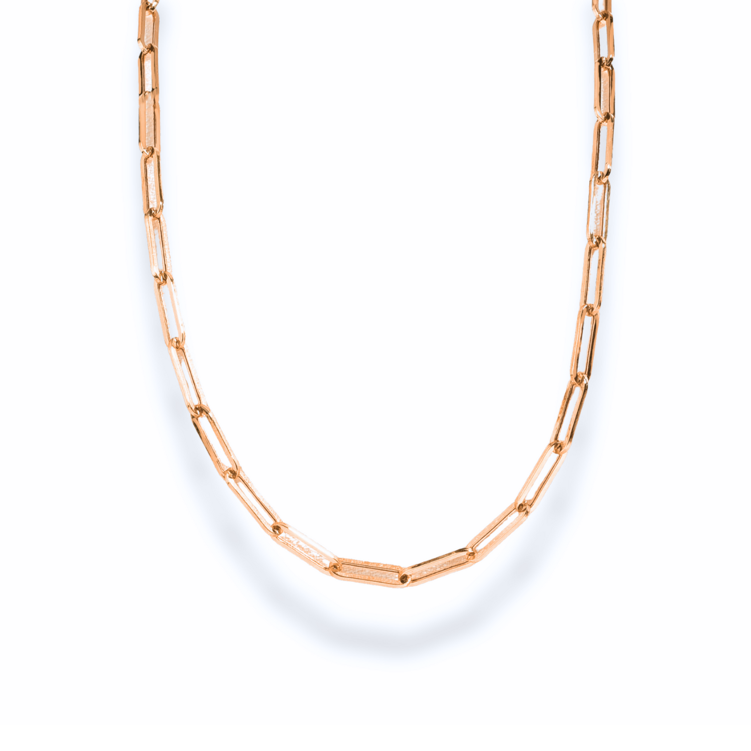 Paperclip Chain Necklace 14K Gold