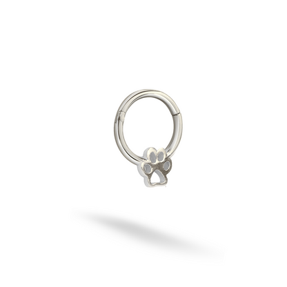Paw Print Ring Hoop Ear Piercing 14K Gold