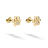 Paw Stone Stud Earrings 14K Gold / Silver with delicate cat paw design. Hand crafted kitten earrings with subtle sparkle for everyday wear.
