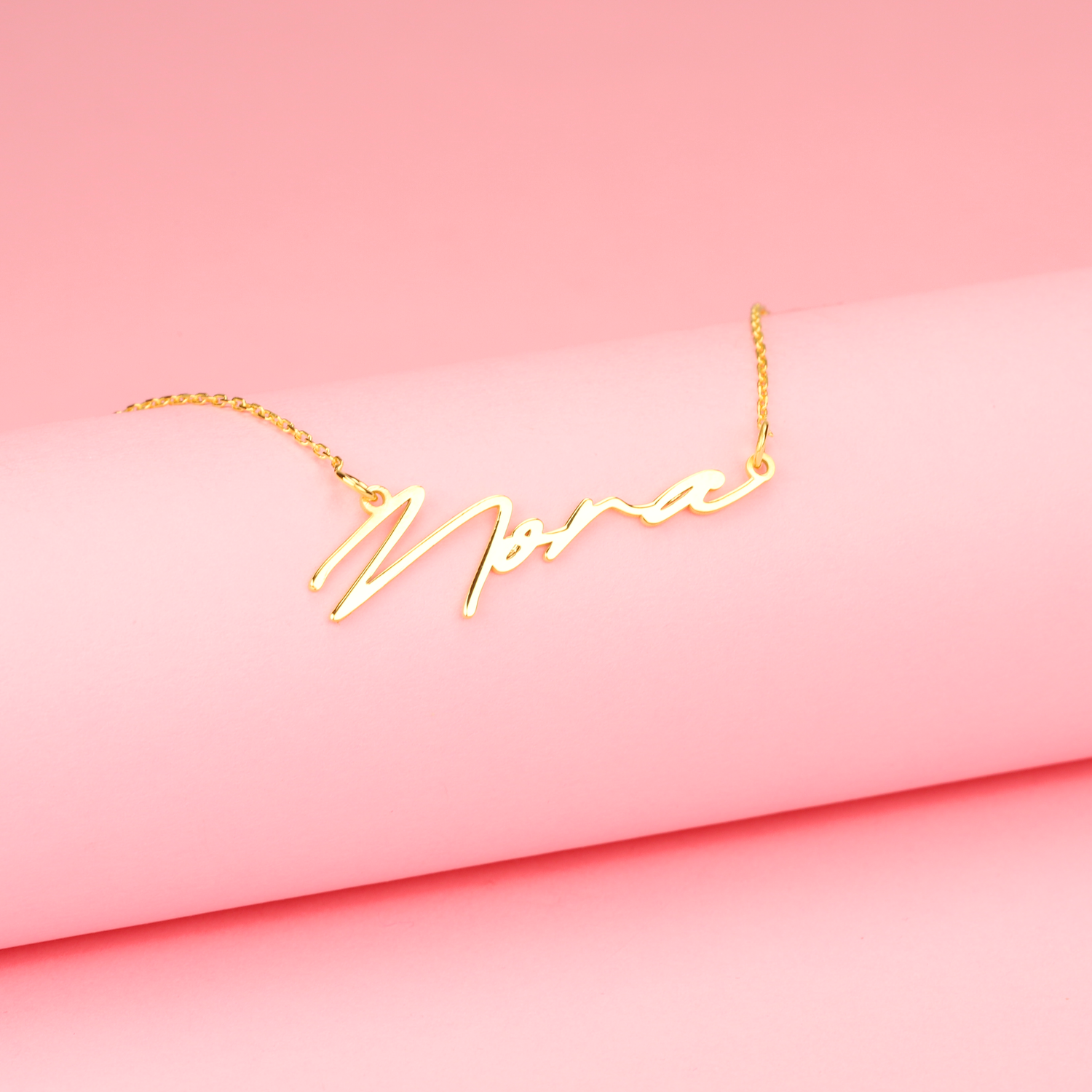 Personalized Cursive Name Custom Necklace 14K Gold