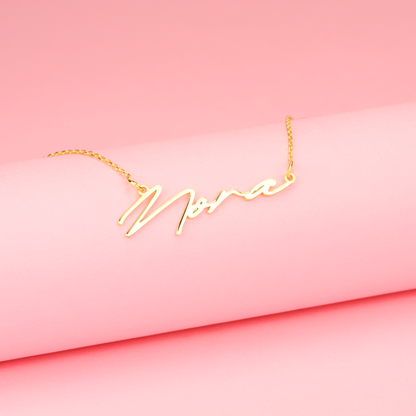 Personalized Cursive Name Custom Necklace 14K Gold