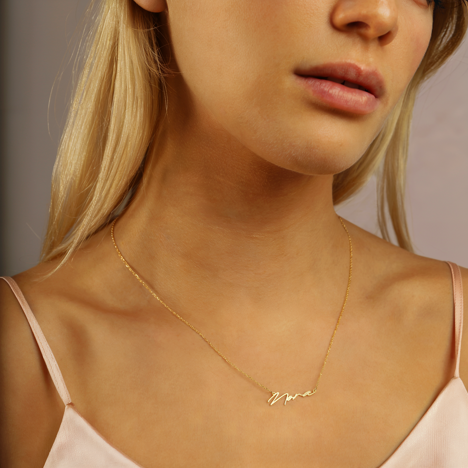 Cursive Name Necklace — Custom Made in 14K Gold